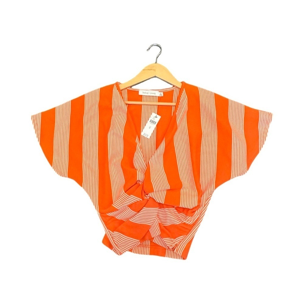 NWT Anthropology Bishop and Young Orange striped crop top, size Medium - Picture 2 of 4